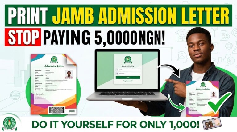 how to print jamb admission letter