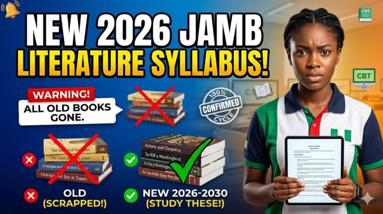 literature syllabus for jamb 2026