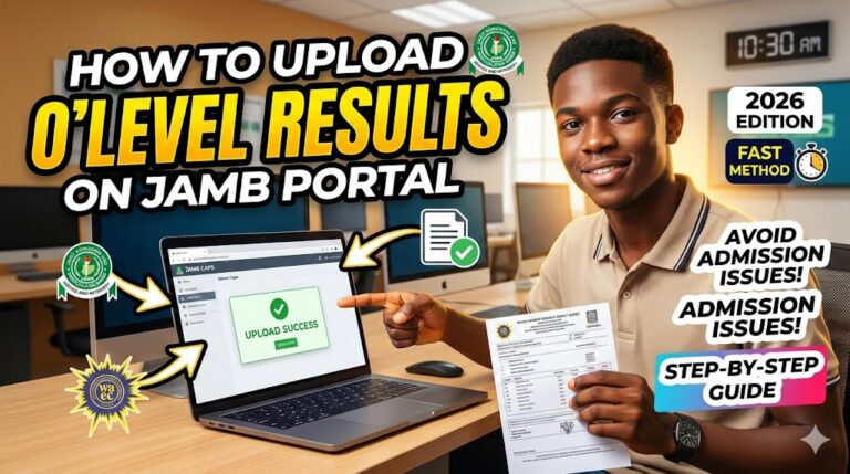 how to upload o'level results on jamb portal