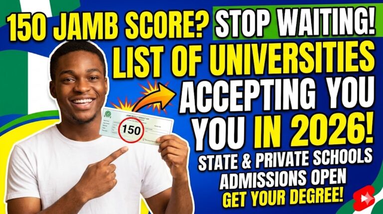 List of universities that accept 150 cut-off mark in 2026