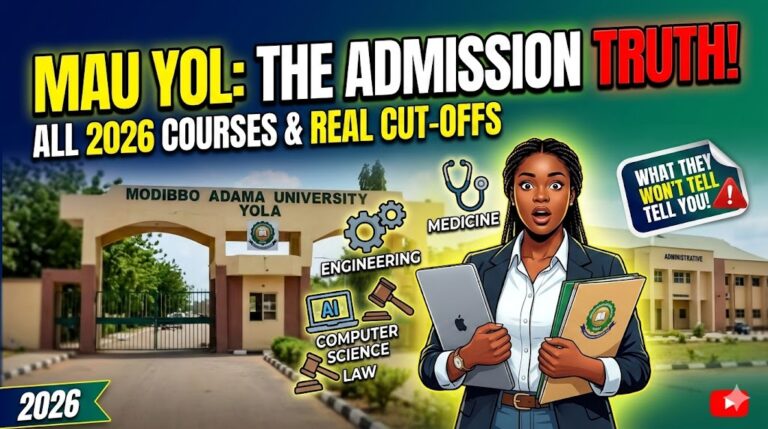 Modibbo Adama University Yola courses and Requirements 2026