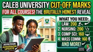 Caleb University cut-off mark for all courses