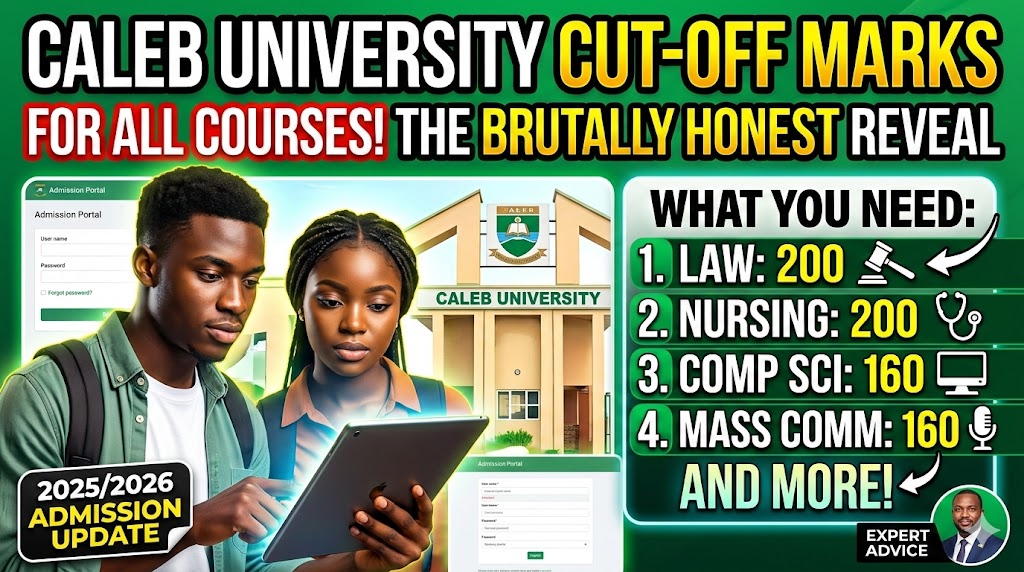 Caleb University cut-off mark for all courses