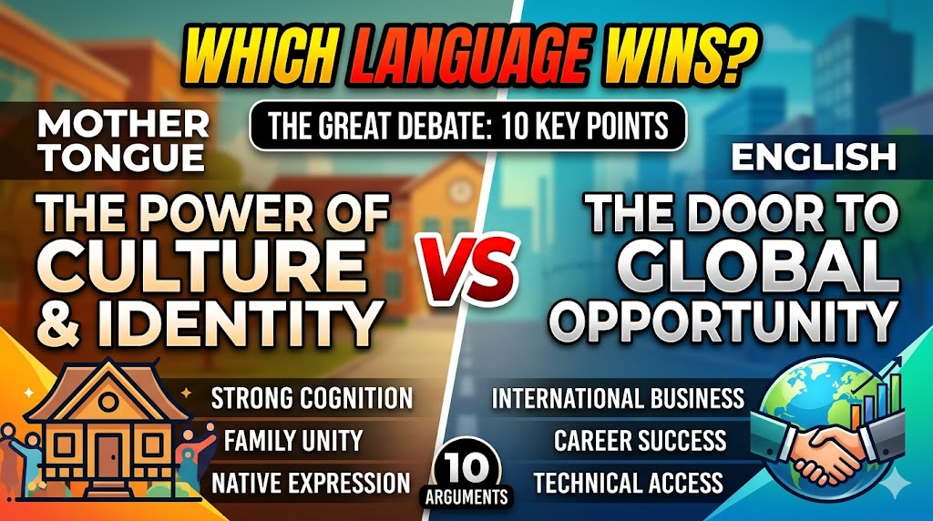 Debate on Mother Tongue vs English: 10 Debate Points