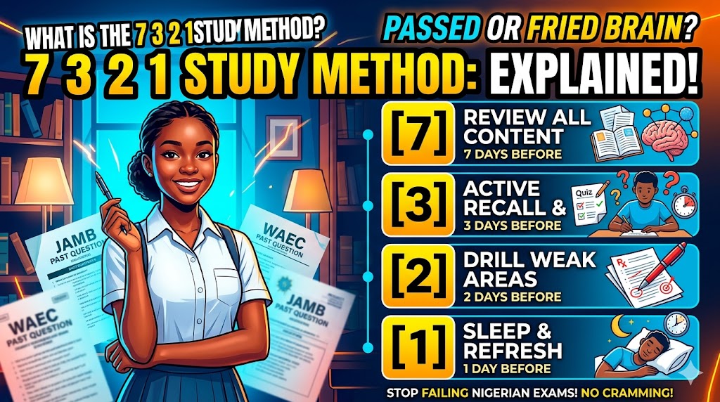 What is the 7 3 2 1 study method?