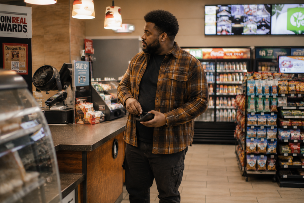 Brown Flannel Shirt With Dark Cargo Pants