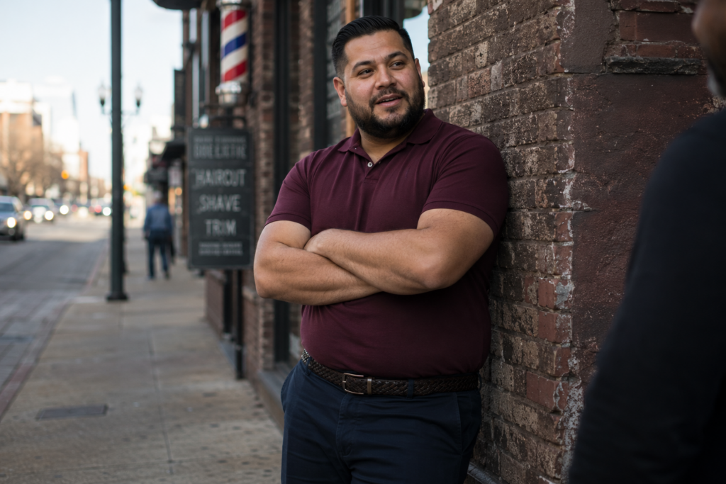 The Burgundy Polo With Dark Navy Chinos for Business Casual Interviews
