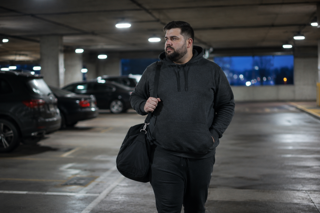 Charcoal Hoodie With Dark Joggers
