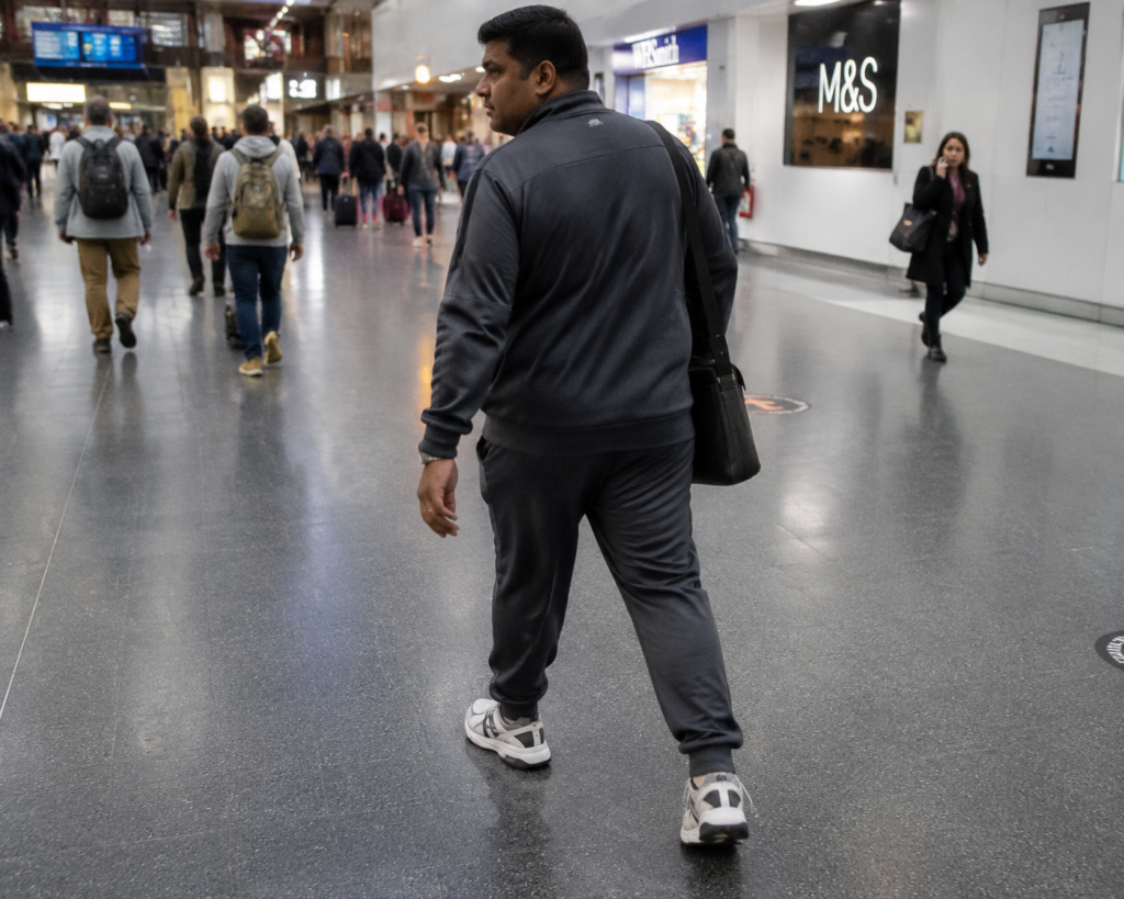 Monochrome Charcoal Tracksuit with Chunky Sole Sneakers