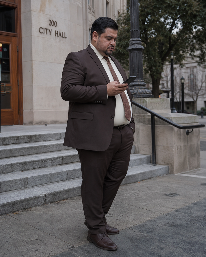  Slim-Fit Dark Brown Suit Set With an Ivory Dress Shirt and a Brown Woven Tie