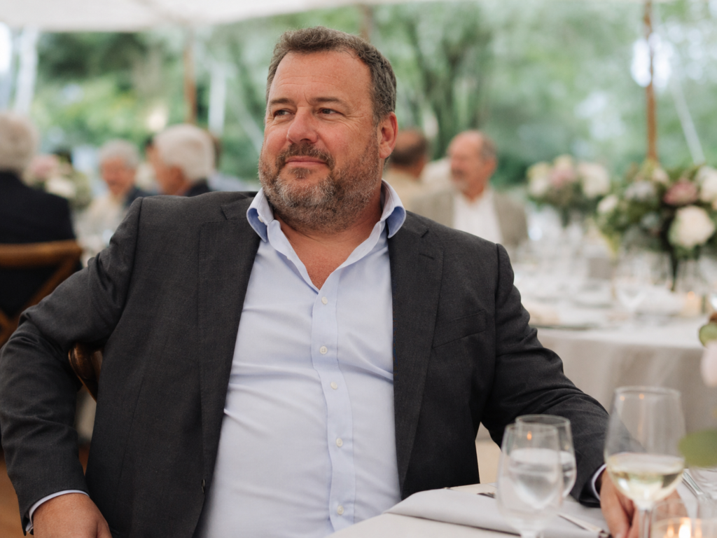 The Black Double-Breasted Suit With a Black Rollneck for a Winter Formal Wedding