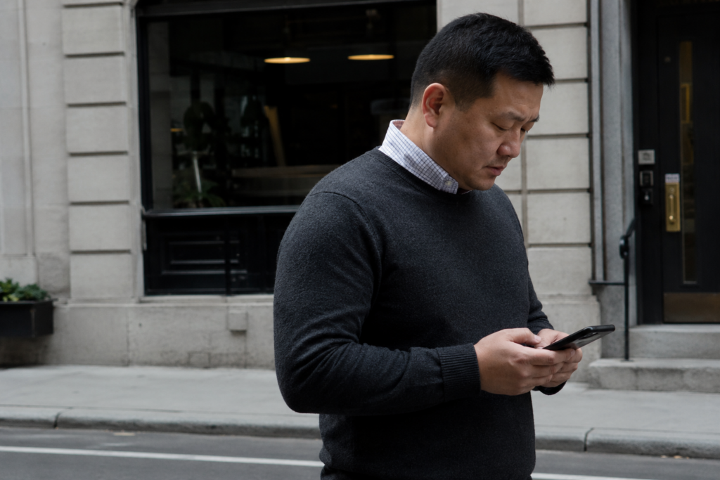  The Merino Crew-Neck Sweater Worn Over a Collared Shirt