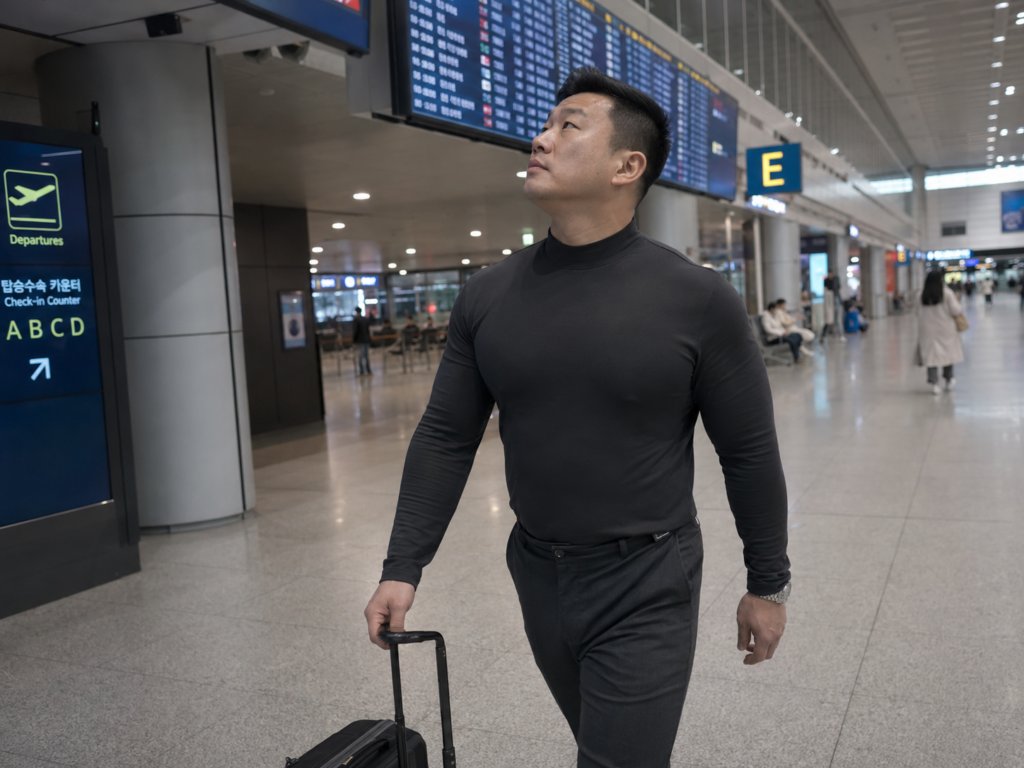 The Mock Neck Long-Sleeve in a Solid Dark Tone