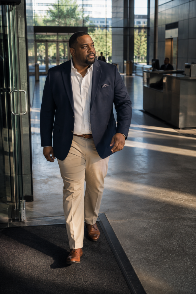 The Navy Structured Blazer With Chinos and White Oxford

