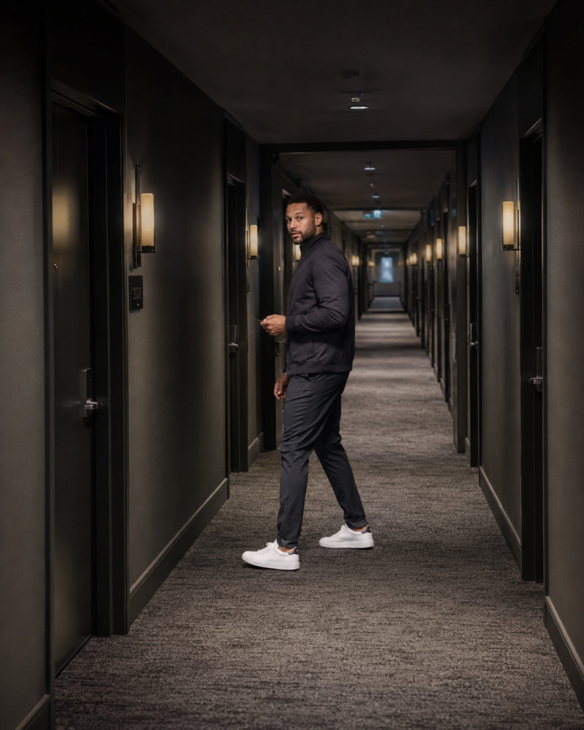 The Technical Trouser in a Slim Straight Cut With a Clean Minimal Trainer