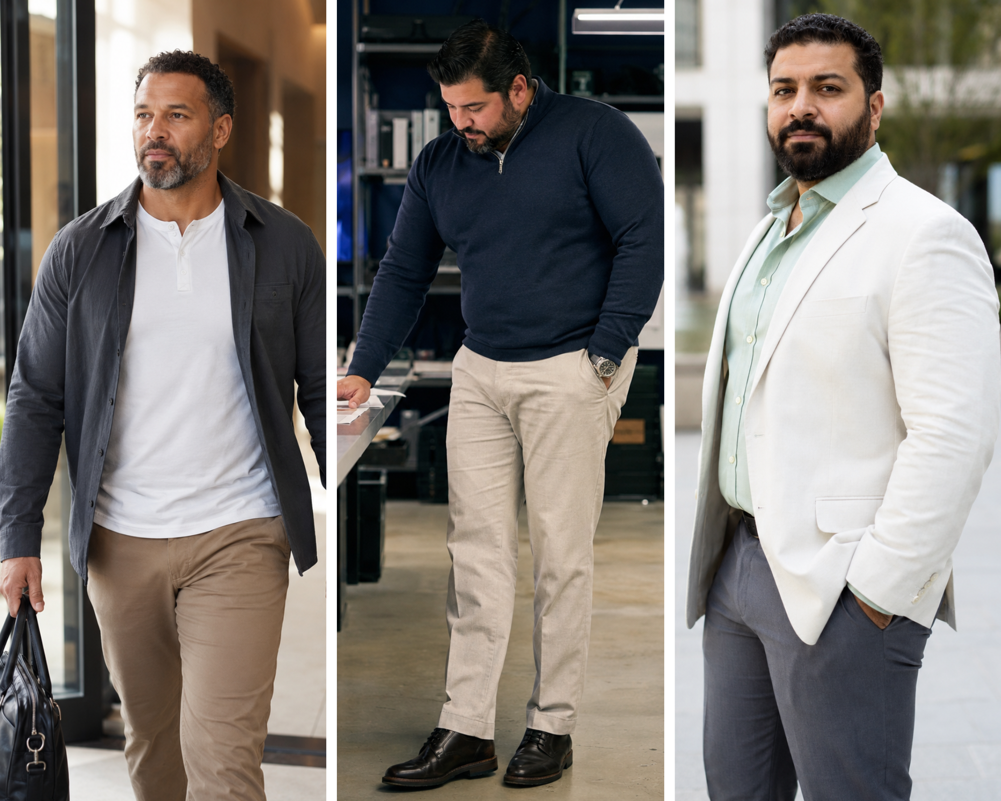 plus size men spring work outfits