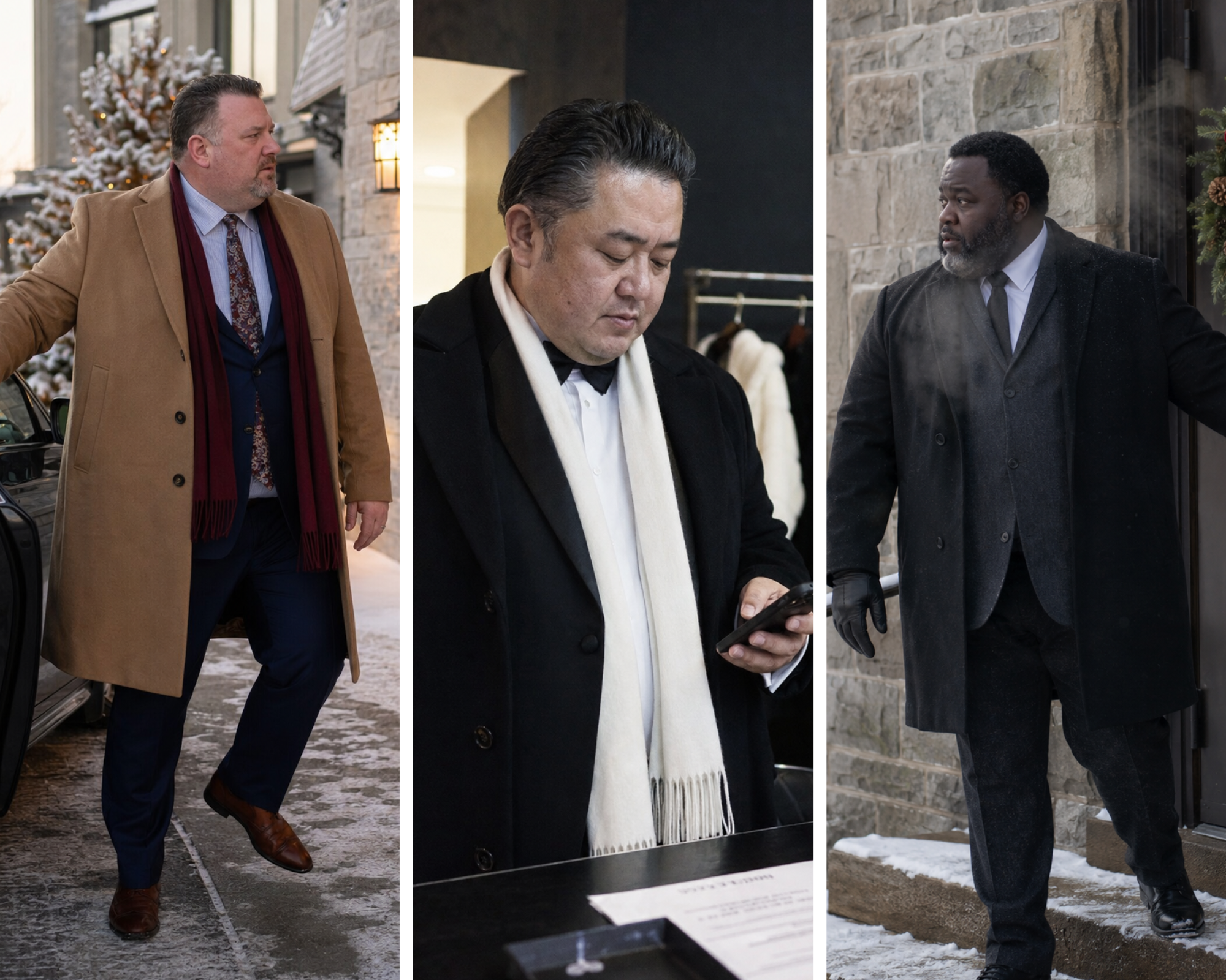 plus size men winter wedding outfits