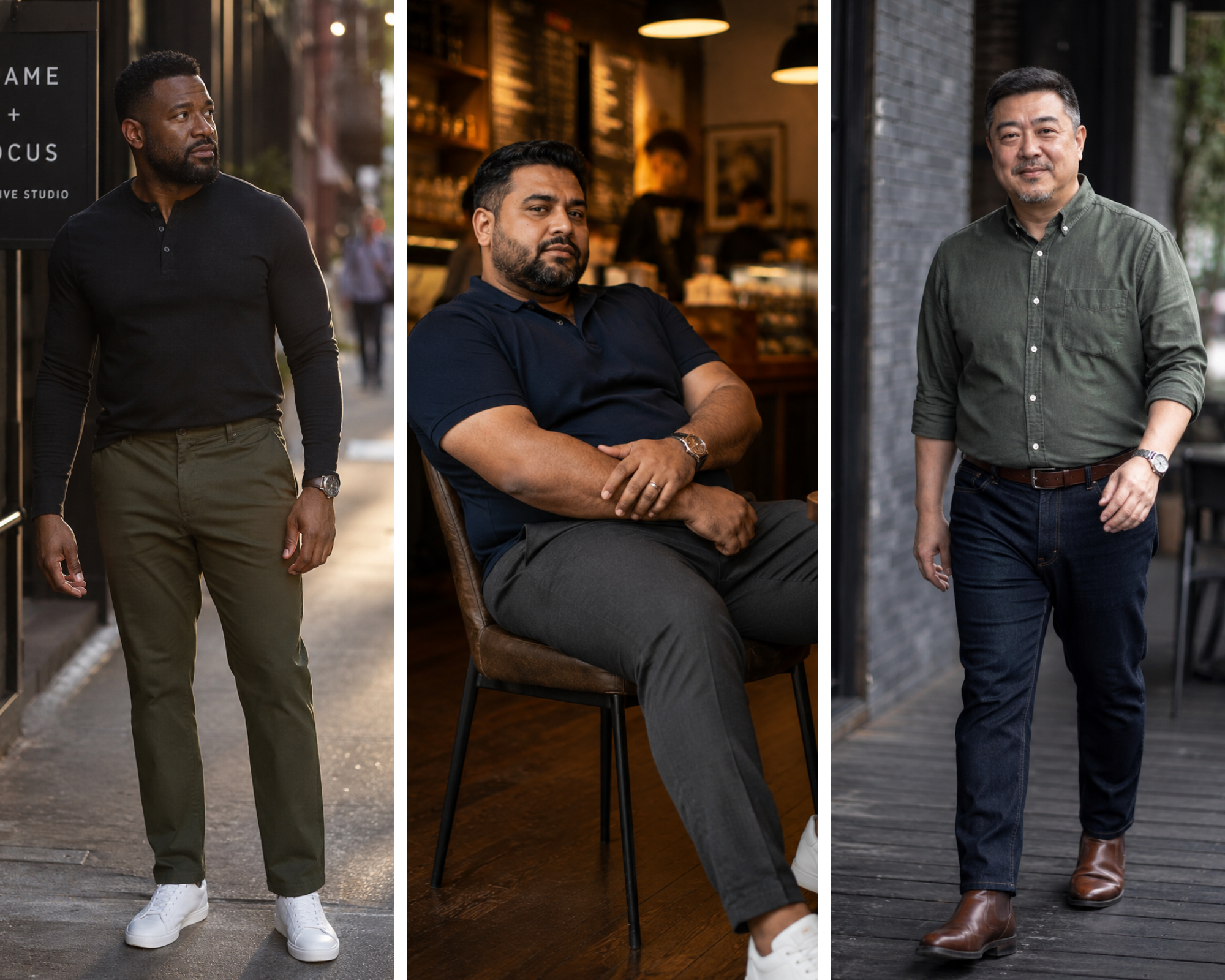 smart casual workwear for non-corporate plus size men