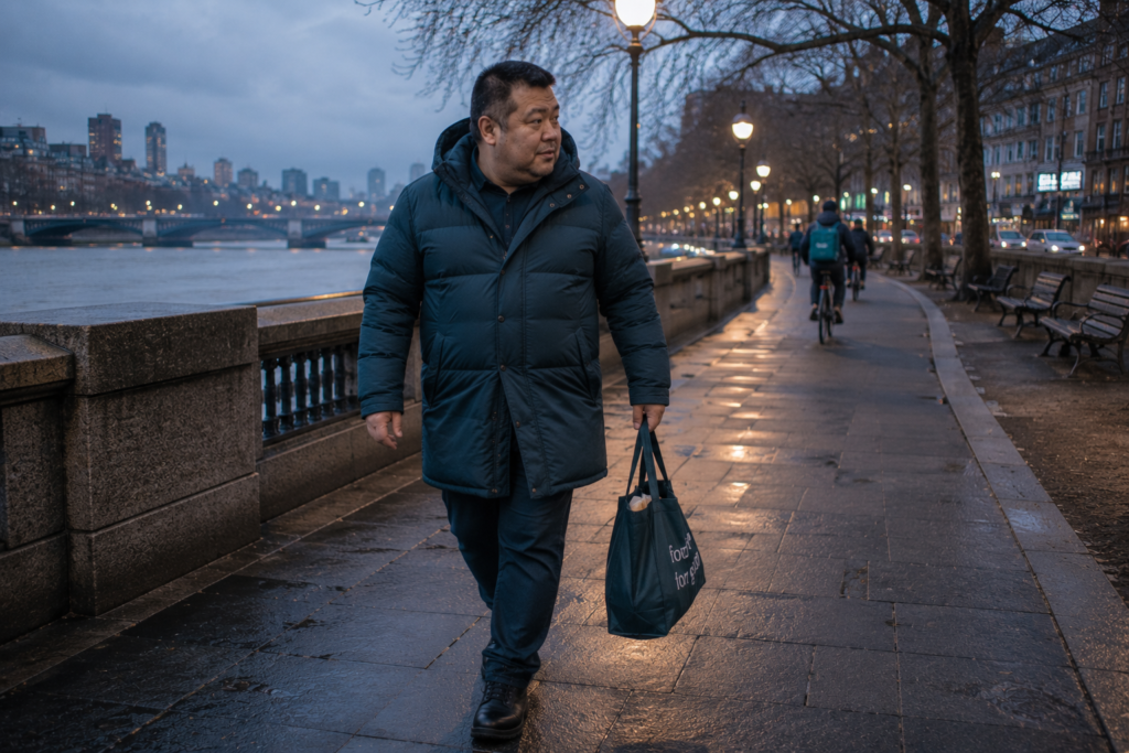 Deep Teal Down Parka With a Monochrome Base