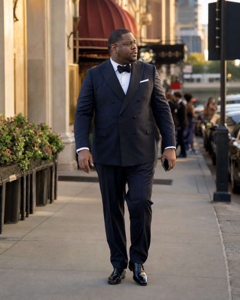 Midnight Navy Double-Breasted Tuxedo With Matching Trousers