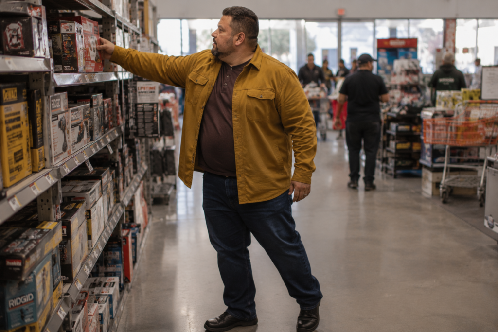 Mustard Field Jacket With Dark Denim