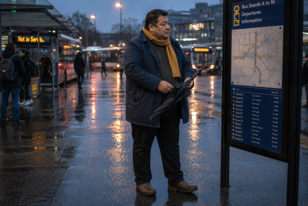 Navy Winter Mac With a Mustard Scarf