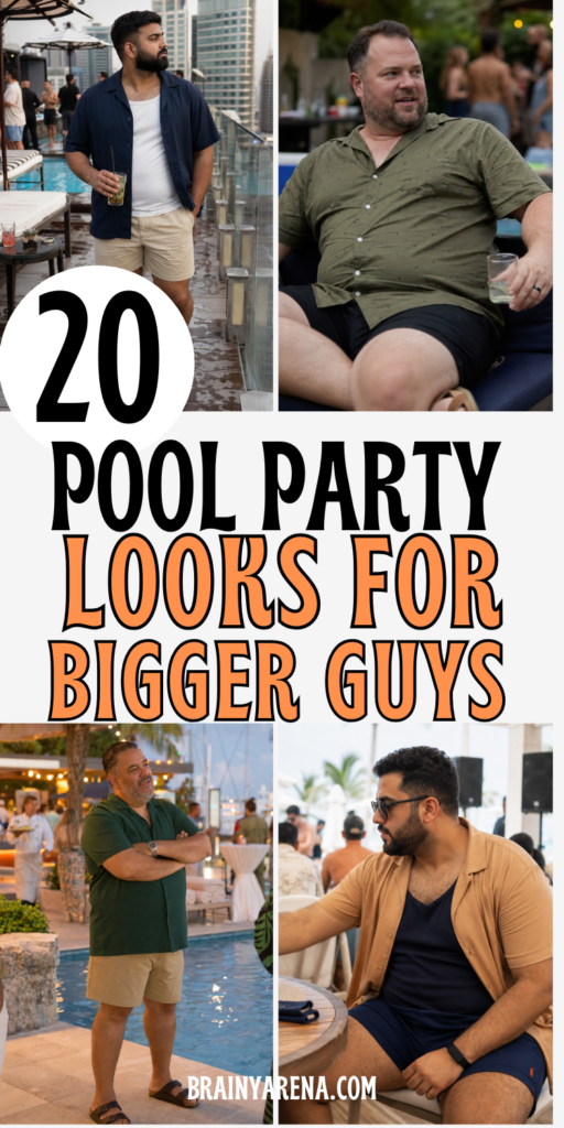 plus size men pool party outfits