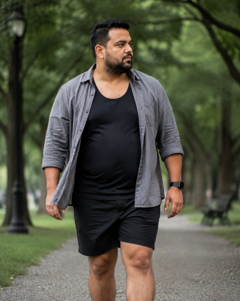 Sleeveless Muscle Tank With a Loose Overshirt