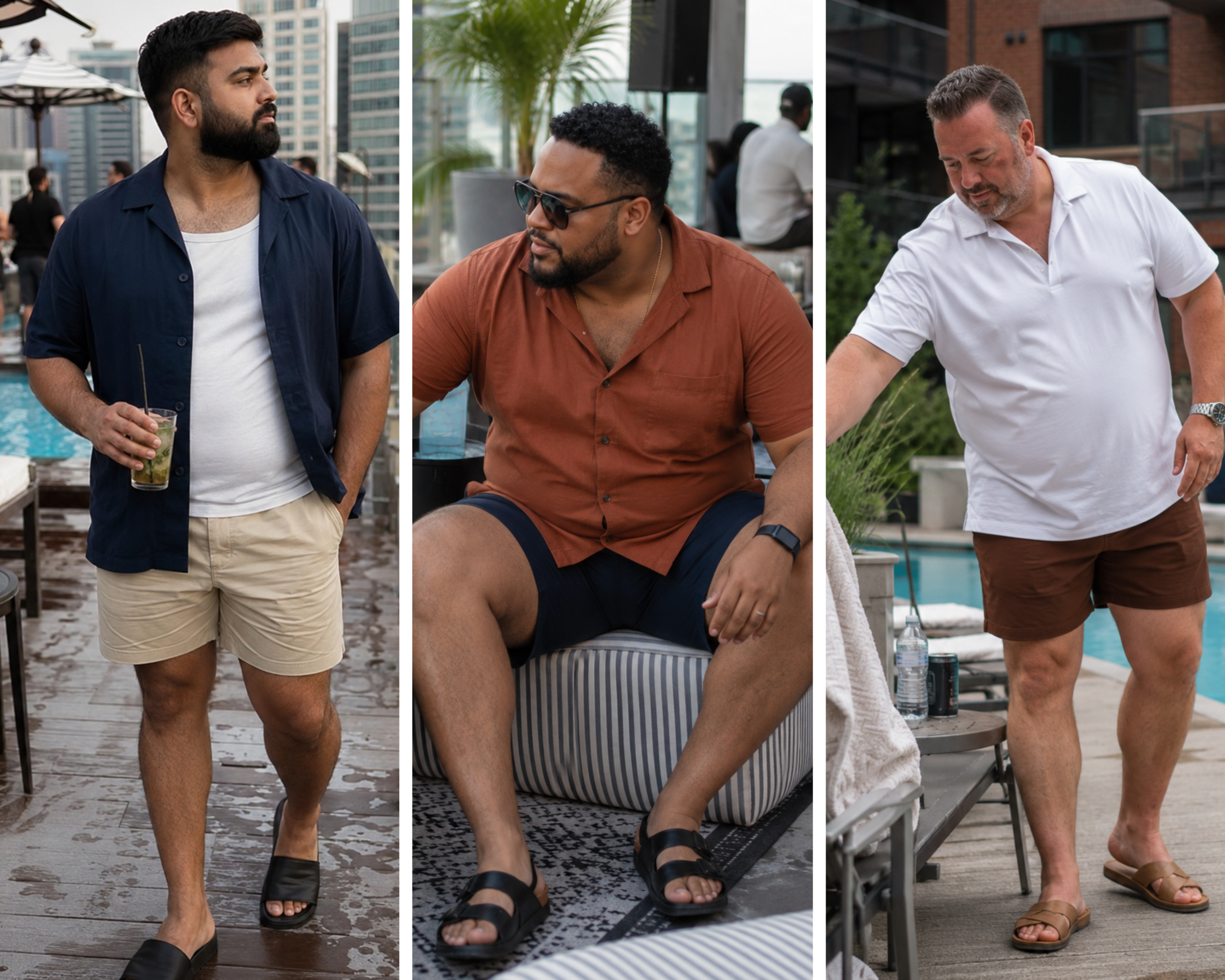 plus size men pool party outfits