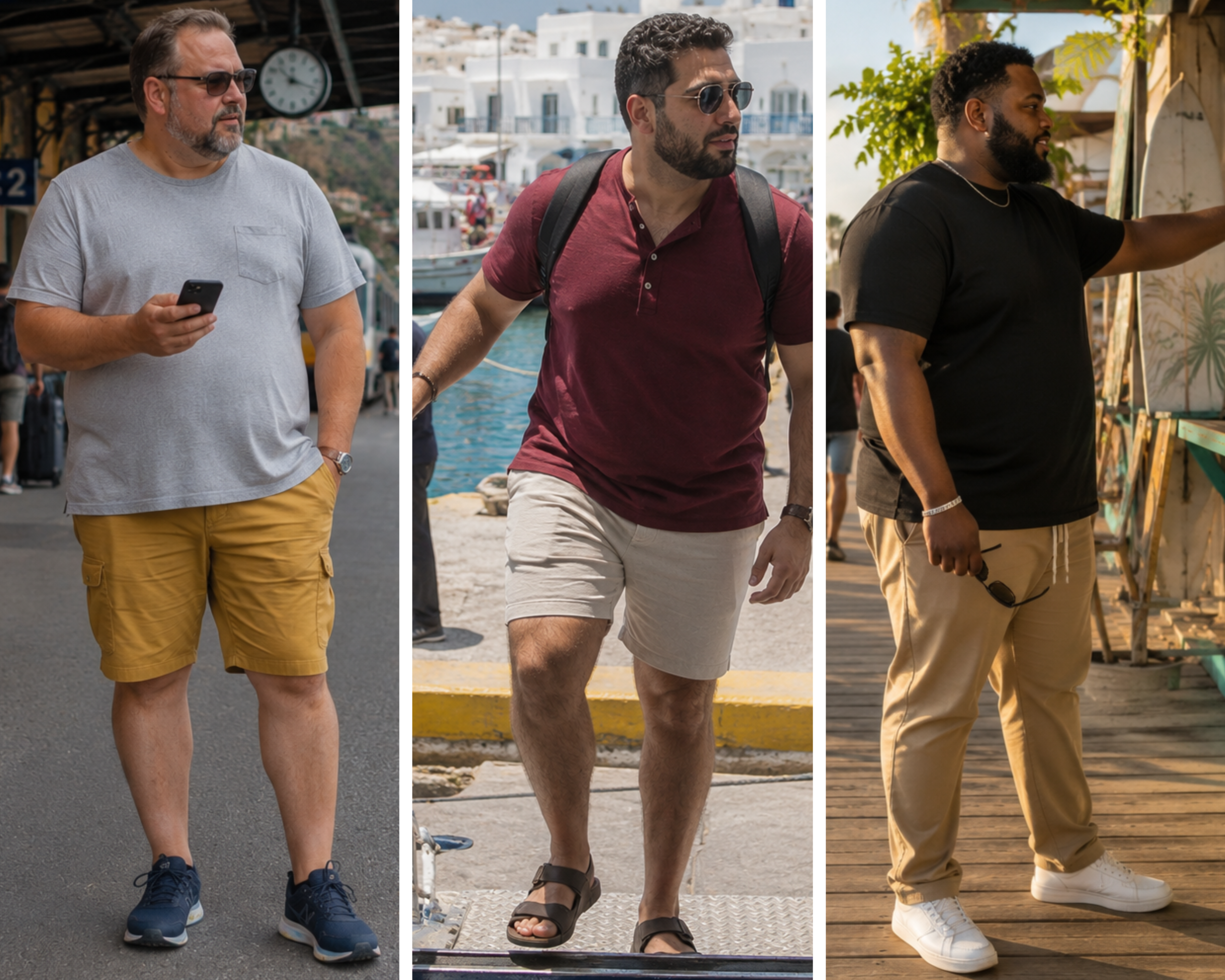 plus size men vacation outfits